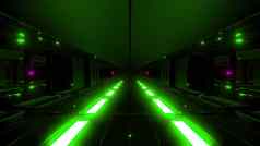 黑暗未来主义的科幻隧道热金属发光的底插图壁纸背景