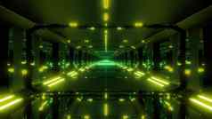 黑暗未来主义的科幻玻璃隧道插图背景壁纸