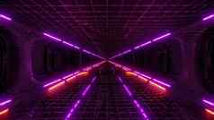 未来主义的幻想科幻线框隧道建筑呈现壁纸背景设计