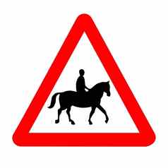马骑手交通标志孤立的
