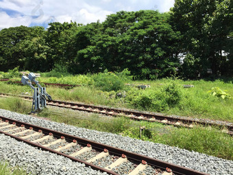 铁路跟踪农村场景泰国火车旅行路线