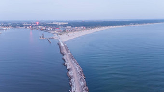 港文茨皮尔斯拉脱维亚空中视图农村无人机前视图