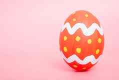 美丽的复活节红色的蛋颜色粉红色的背景复活节一天