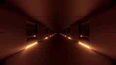 清洁现实的未来主义的科幻隧道走廊不错的发光呈现背景壁纸