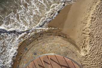 空中视图桑迪海滩海洋波