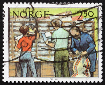 邮资邮票挪威排序信<strong>邮政</strong>服务