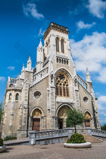 教堂sainte-eugénie比亚里茨俯瞰港口<strong>老头</strong>