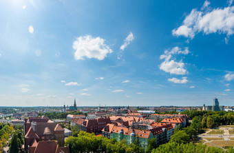 什切青城市景观阳光明媚的一天波兰欧洲