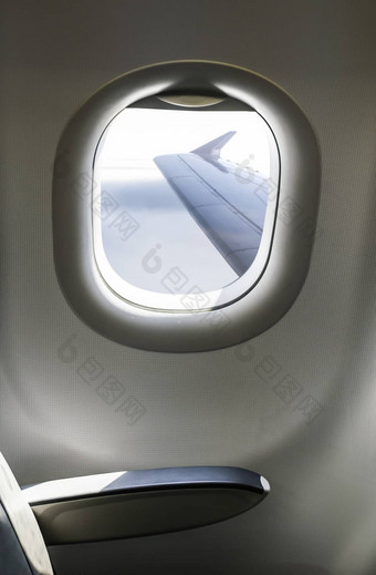 飞机室内坐窗口飞机翼