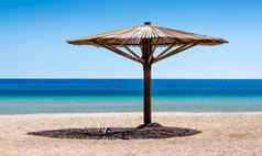 木海滩伞沙子海滩