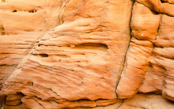纹理橙色石头岩石彩色的峡谷关闭
