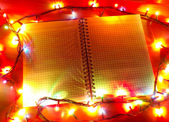 笔记本圣诞节加兰表格