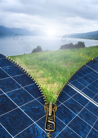 生态概念太阳能面板