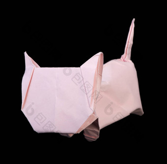 粉红色的猫折纸
