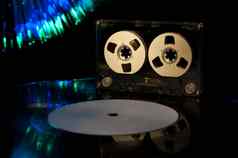 乙烯基记录盒式磁带磁带迪斯科灯