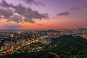天际线城市首尔南韩国首尔塔
