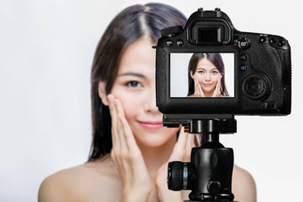 亚洲美国美视频博客创建内容社会媒体视频博客相机拍摄