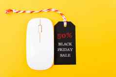 在线购物黑色的星期五出售文本黑色的标签白色鼠标