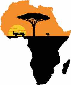 程式化的地图非洲
