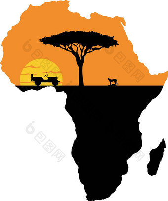程式化的地图非洲