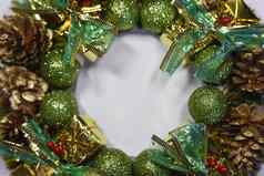 松视锥细胞绿色闪闪发光的形状形成圣诞节garlan