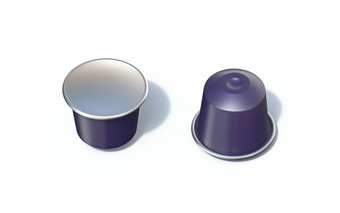 空白紫色的咖啡胶囊