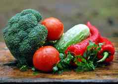 新鲜的有机蔬菜食物背景健康的食物花园西兰花