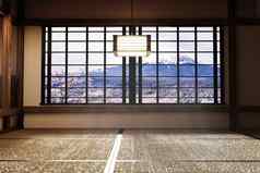 日本空房间榻榻米席设计美丽的