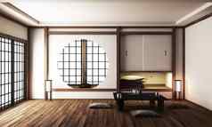 日本室内设计现代生活房间插图