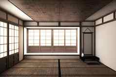 模拟日本空房间榻榻米席设计漂亮的东西或人