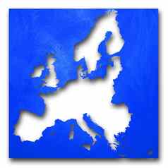欧洲白色地图蓝色的背景