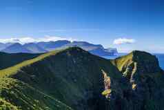 叫灯塔徒步旅行小道kalsoy岛法罗岛屿