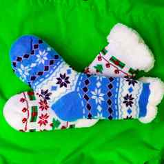 明亮的彩色的袜子圣诞节一年礼物惊喜