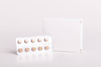 白色药片盒子塑料瓶药物盒子<strong>模型</strong>医疗空白纸板<strong>模型</strong>药片瓶