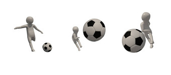 <strong>插画</strong>家足球<strong>运动</strong>员象征白色背景呈现玩足球包括选择路径