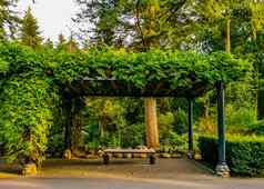 商店老板城市公园阿珀尔多伦荷兰板凳上红色美丽的花园体系结构