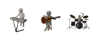 插画家集团职业生涯音乐家符号灰色的背景呈现音乐球员包括选择路径
