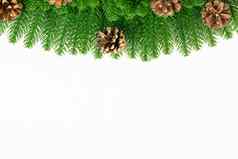 快乐一年圣诞节一天前视图装饰冷杉树
