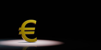 欧元货币象征形状关注黑色的背景