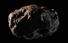 小行星孤立的黑色的背景