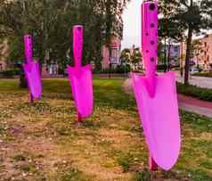 粉红色的金属独家新闻雕塑城市阿珀尔多伦园艺装饰