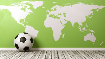 足球球绿色世界地图