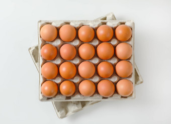 纸箱二十新鲜的鸡蛋