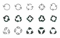 重用浪费图标回收生态设计标志生态系统平孤立的元素