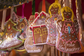 心形的饼干出售圣诞节市场<strong>维也纳</strong>奥地利圣诞节甜蜜的姜饼饼干圣诞节市场<strong>维也纳</strong>
