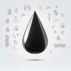 黑色的光滑的石油燃料下降