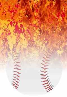 咆哮的燃烧的棒球
