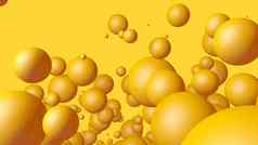 呈现球体摘要背景光滑的黄色的泡沫