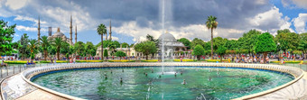 喷泉苏丹ahmed公园伊斯坦布尔火鸡