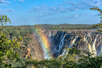 ruacana瀑布库内内河纳米比亚非洲